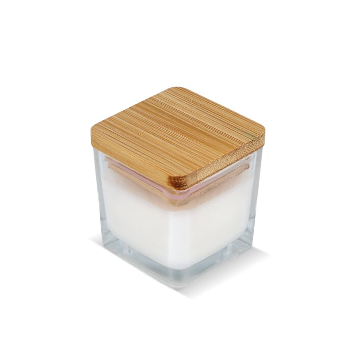 Coloured Scented candle glass jar, biały