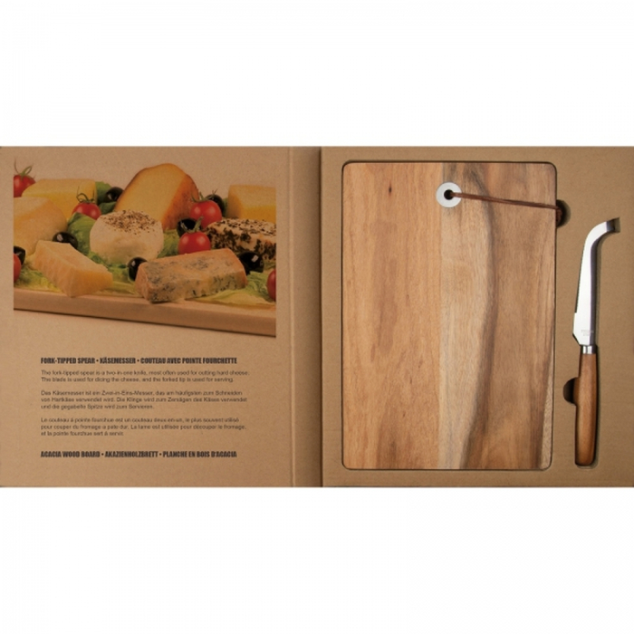 Deska do serów z nożem, brązowy