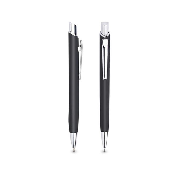 Długopis metalowy z wykończeniem soft touch / Crome