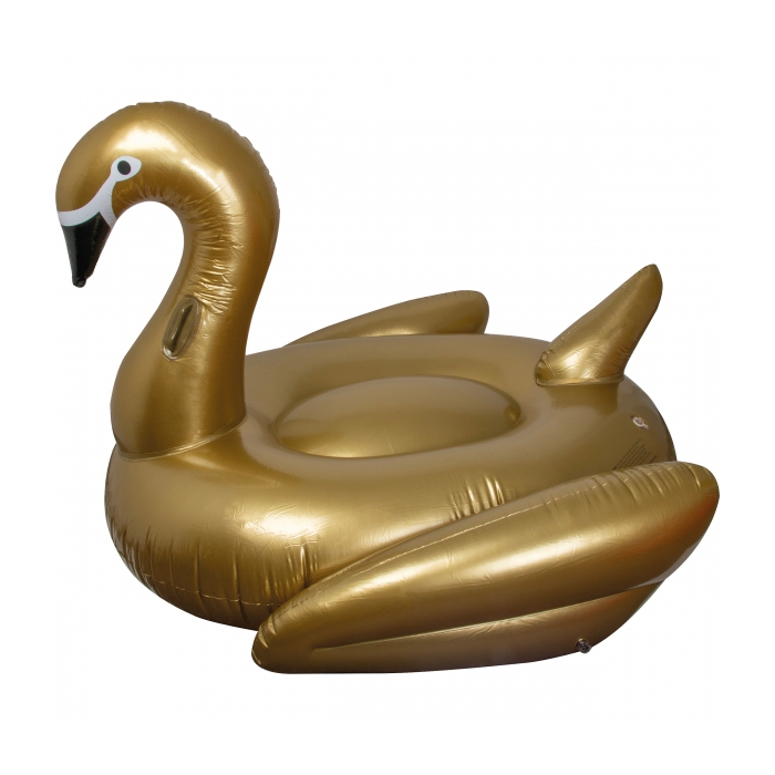 Dmuchany materac - łabędź, złoty
