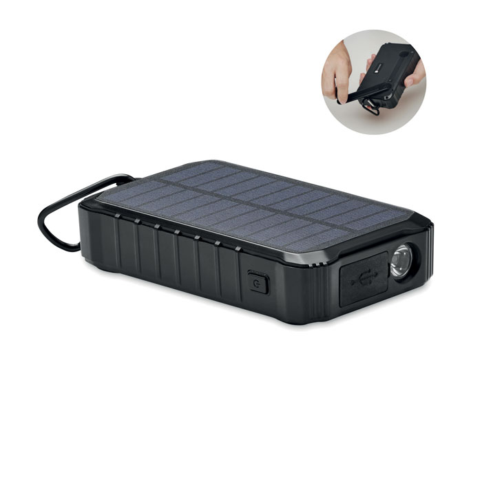 DYA - Solarny power bank 8000 mAh, Czarny