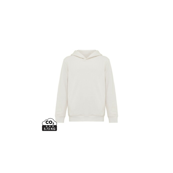 Dziecięca bluza z kapturem i kieszeniami Iqoniq Yengo z bawełny z recyklingu biały