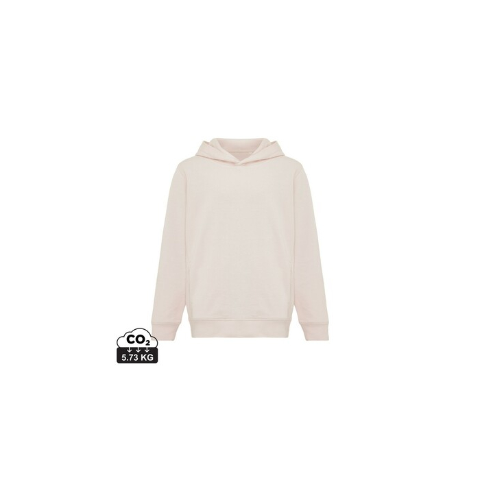 Dziecięca bluza z kapturem i kieszeniami Iqoniq Yengo z bawełny z recyklingu różowy