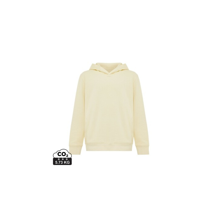 Dziecięca bluza z kapturem i kieszeniami Iqoniq Yengo z bawełny z recyklingu żółty