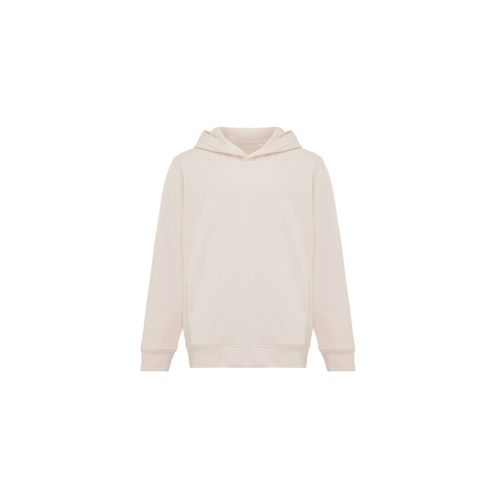 Dziecięca bluza z kapturem i kieszeniami Iqoniq Yengo z bawełny z recyklingu różowy