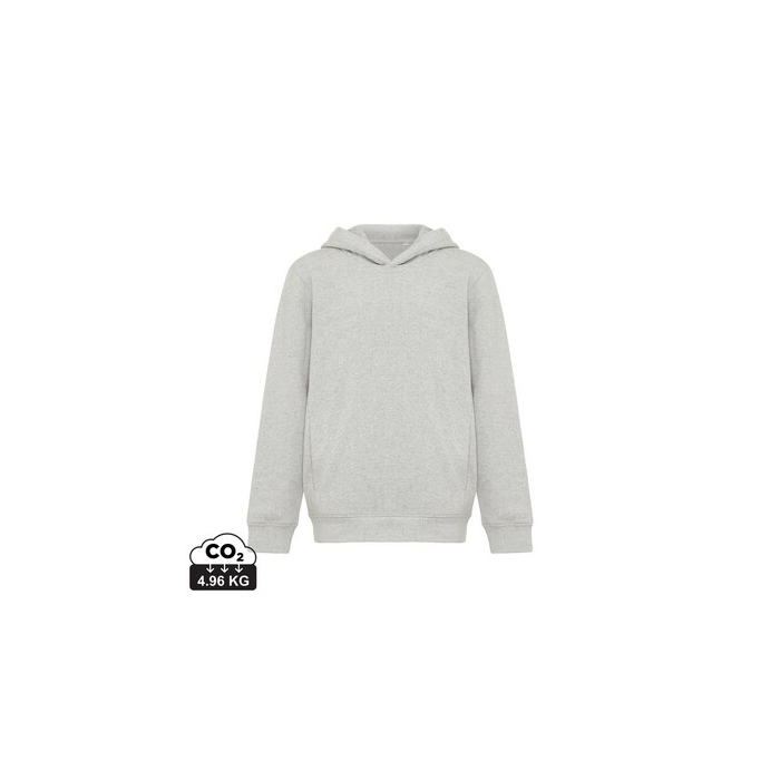 Dziecięca bluza z kapturem i kieszeniami Iqoniq Yengo z bawełny z recyklingu szary