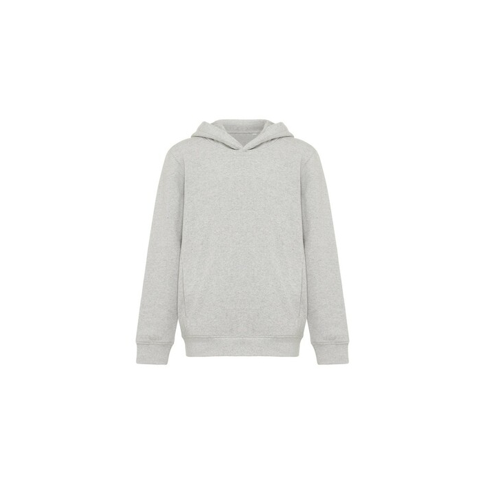Dziecięca bluza z kapturem i kieszeniami Iqoniq Yengo z bawełny z recyklingu szary