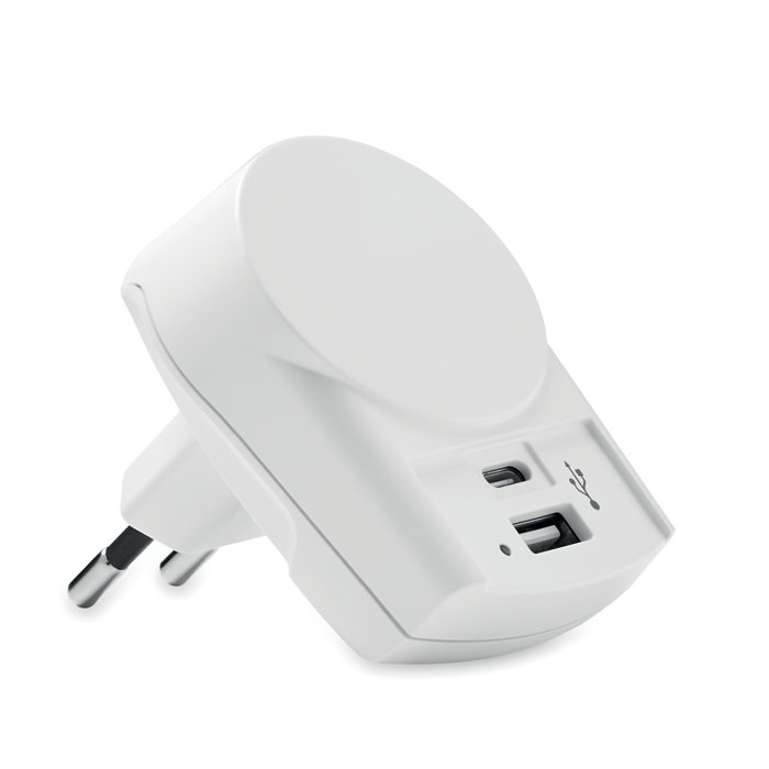 EURO USB CHARGER A/C - Ładowarka Euro USB (AC) 27W, Bialy