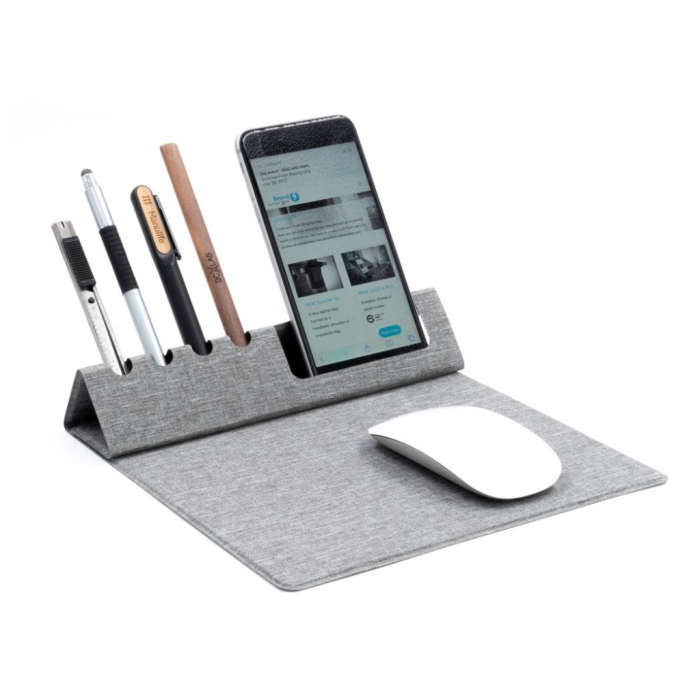 Evopad Eco - Podkładka pod mysz ze stojakiem na telefon wykonana z materiału RPET