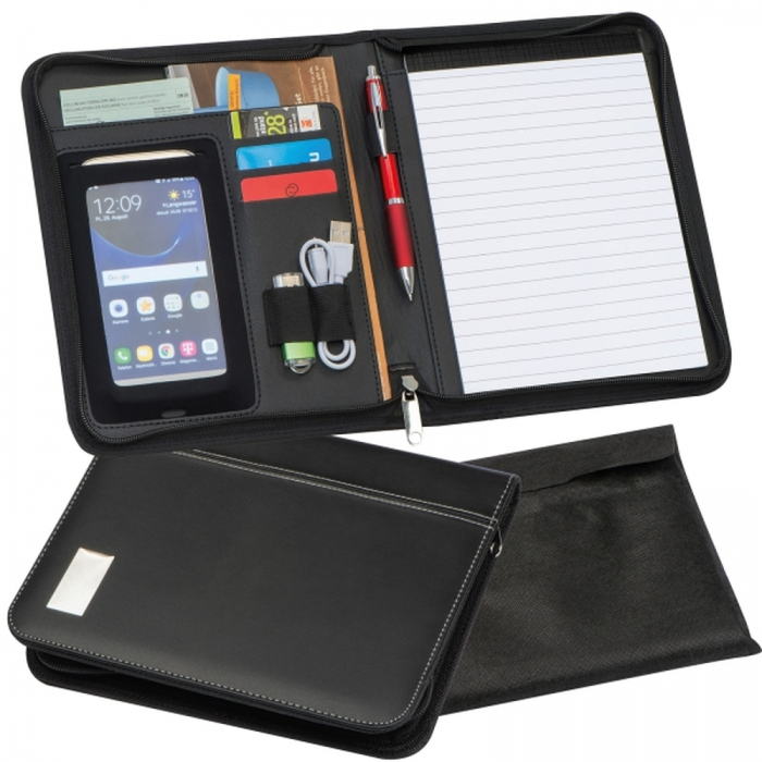 Folder A5 z notatnikiem w linie, czarny