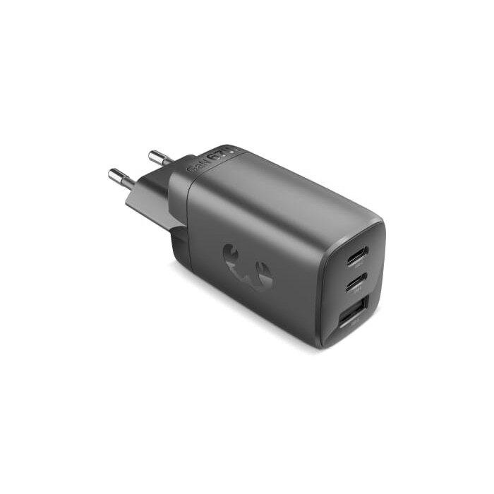 Fresh 'n Rebel ładowarka do laptopa 67W GaN USB-C i USB-A, szary