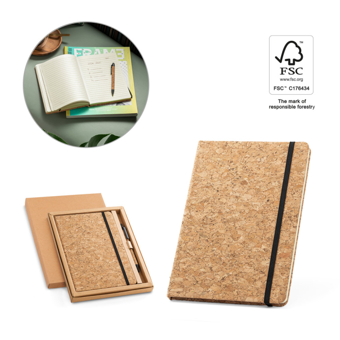 FREUD. Notatnik A5 i długopis z elementami z korka