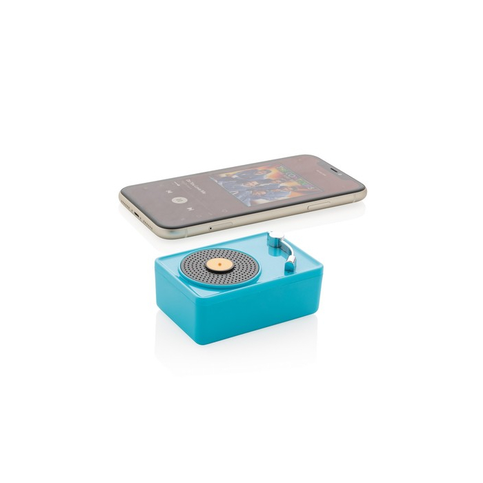 Głośnik bezprzewodowy 3W Vintage niebieski, czarny