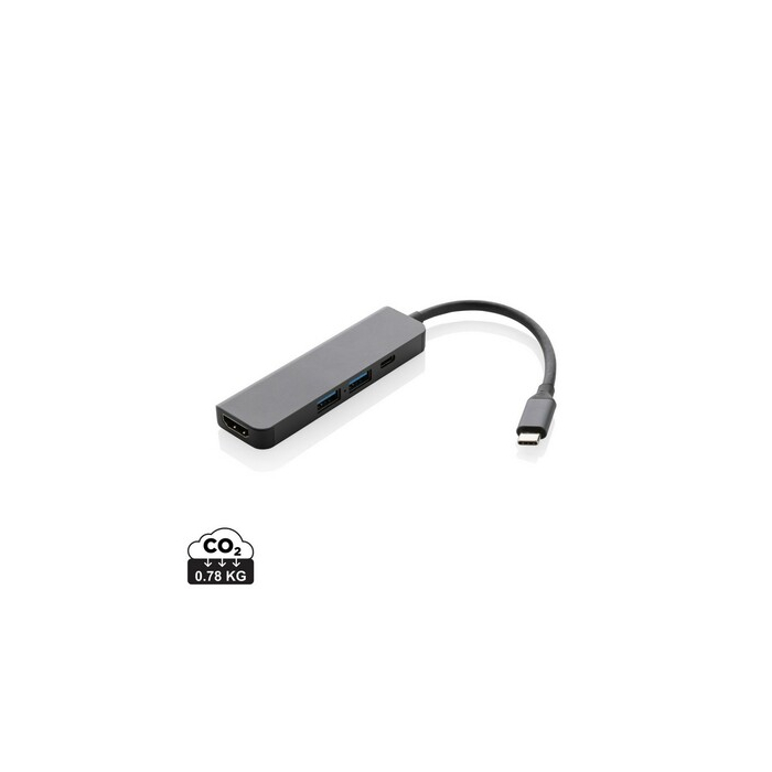 Hub USB 3.0 i USB typu C Terra, wejście HDMI 4K, RABS szary