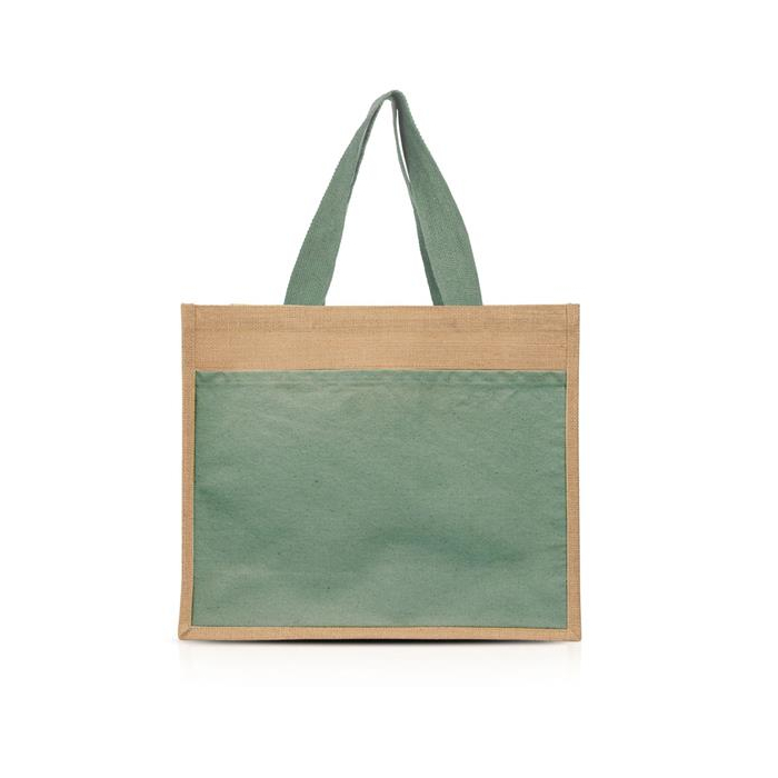 Jutowa torba z bawełnianą kieszonką / SunSet