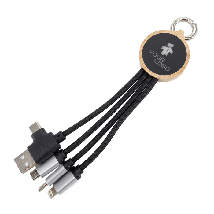 Kabel do ładowania 3w1 z podświetlanym logo, beżowy