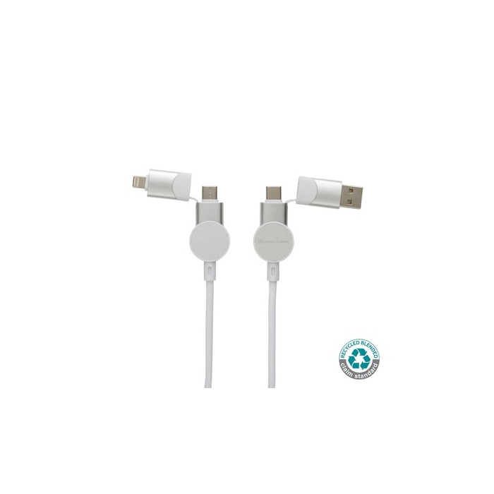 Kabel do ładowania 6 w 1 45W Urban Vitamin Oakland biały