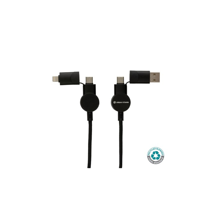 Kabel do ładowania 6 w 1 45W Urban Vitamin Oakland czarny