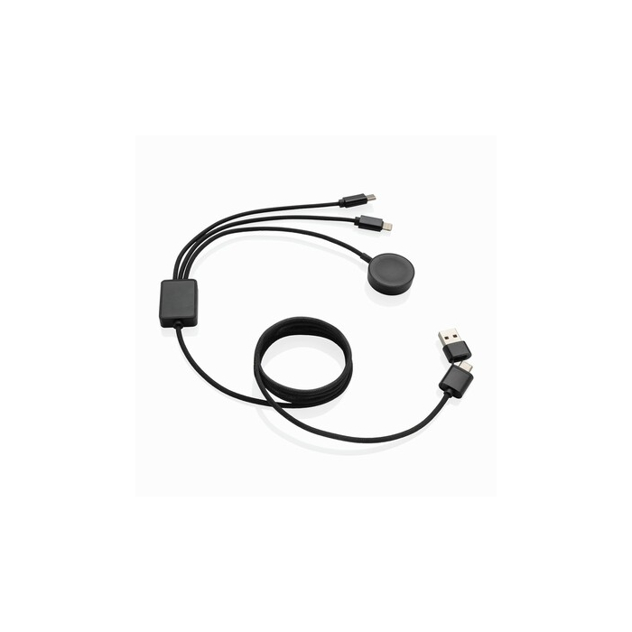 Kabel do ładowania 6 w 1 Terra, bezprzewodowa ładowarka do zegarka szary