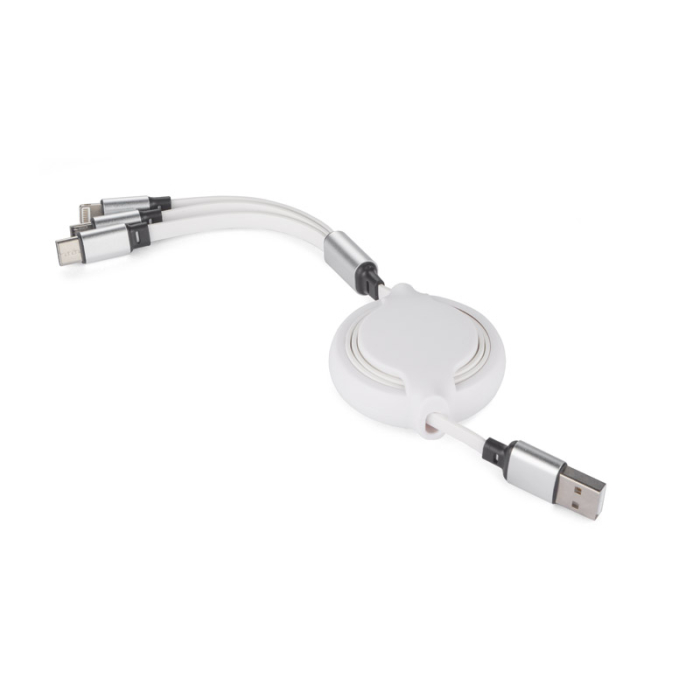 Kabel USB 3 W 1 BALJO biały