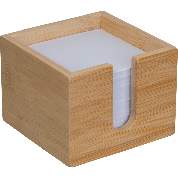 Karteczki biurowe w bambusowym pojemniku NATALINA, beżowy