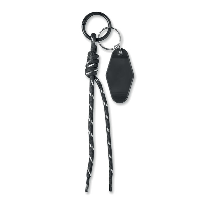 KEYBRAID - Brelok pleciony z tagiem, Czarny