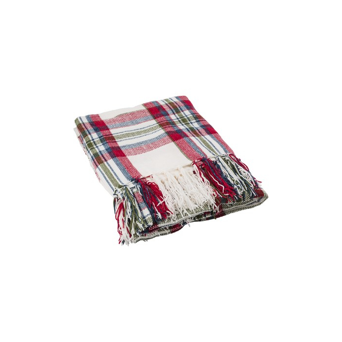 Koc w kratę czerwony