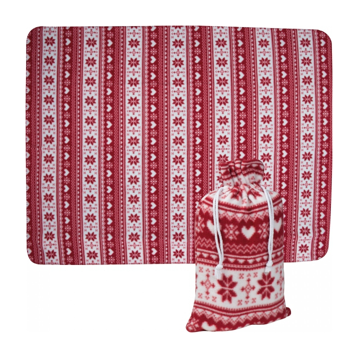 Koc z polaru świąteczny, czerwony