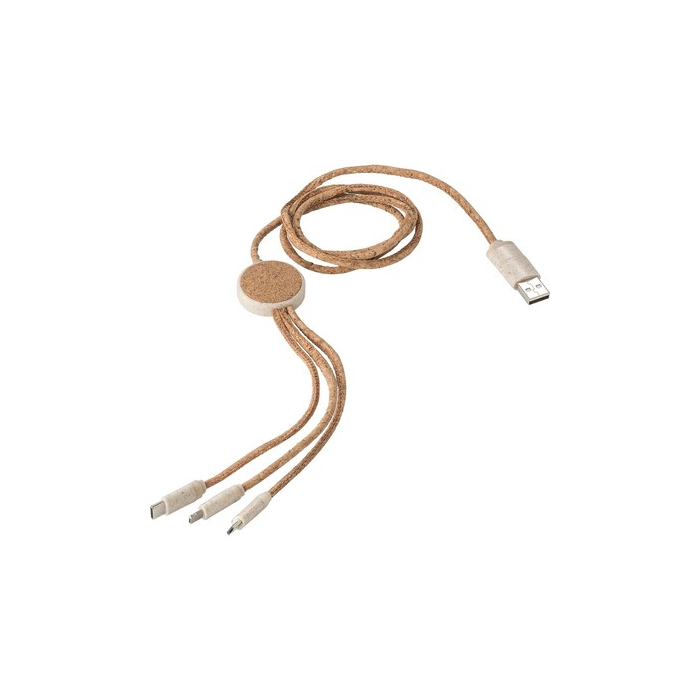 Korkowy kabel do ładowania brązowy
