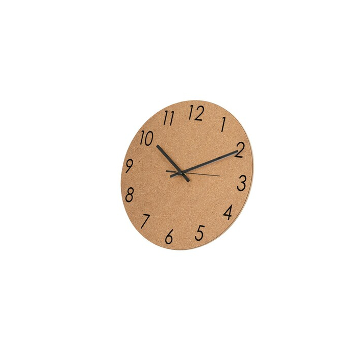 Korkowy zegar ścienny beżowy