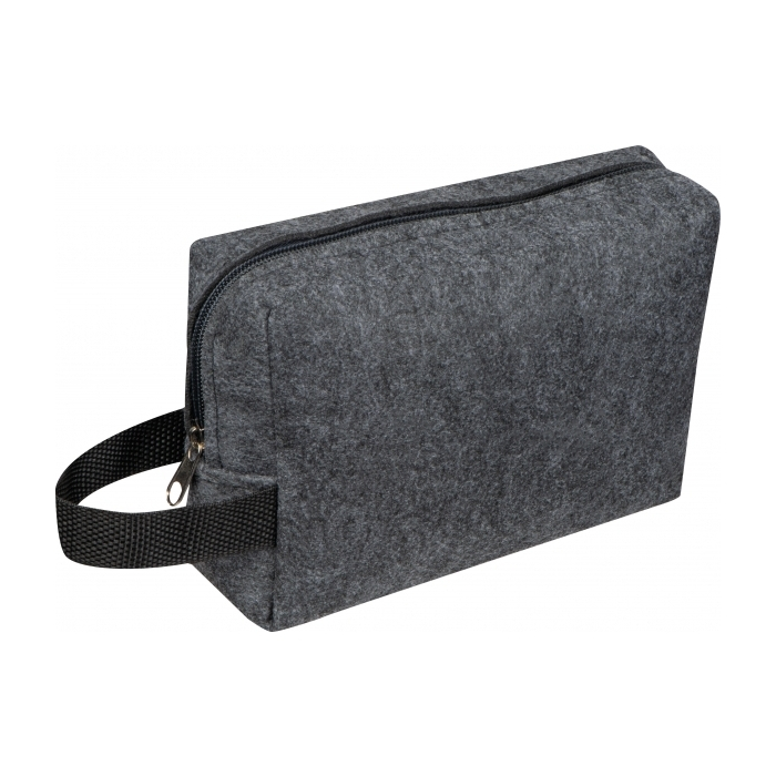 Kosmetyczka z filcu RPET LJUNGBY, ciemnoszary