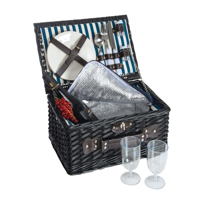 Kosz piknikowy dla 2 osób RIVA DEL GARDA, czarny