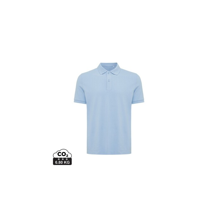 Koszulka polo z bawełny z recyklingu Iqoniq Yosemite niebieski