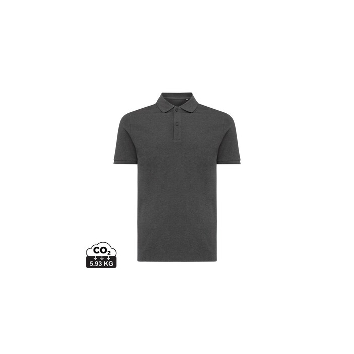 Koszulka polo z bawełny z recyklingu Iqoniq Yosemite szary