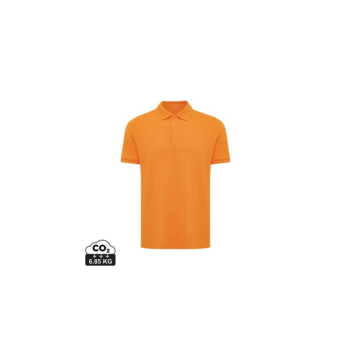 Koszulka polo z bawełny z recyklingu Iqoniq Yosemite pomarańczowy