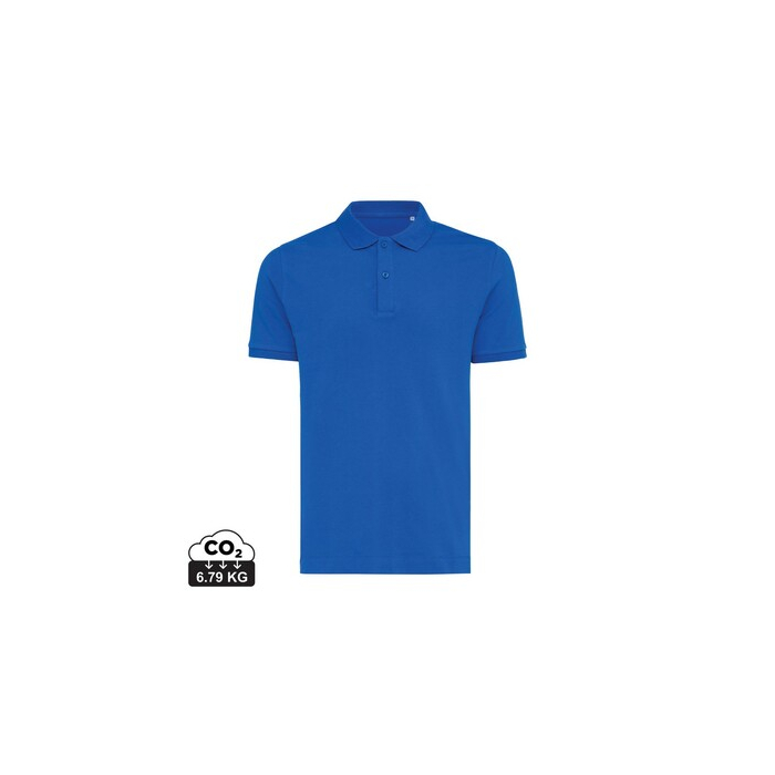 Koszulka polo z bawełny z recyklingu Iqoniq Yosemite niebieski