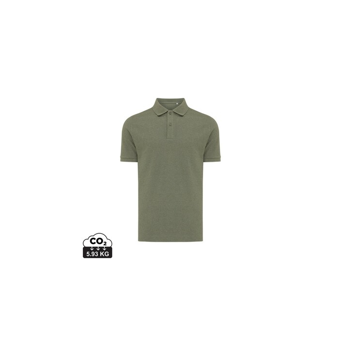 Koszulka polo z bawełny z recyklingu Iqoniq Yosemite jasnozielony