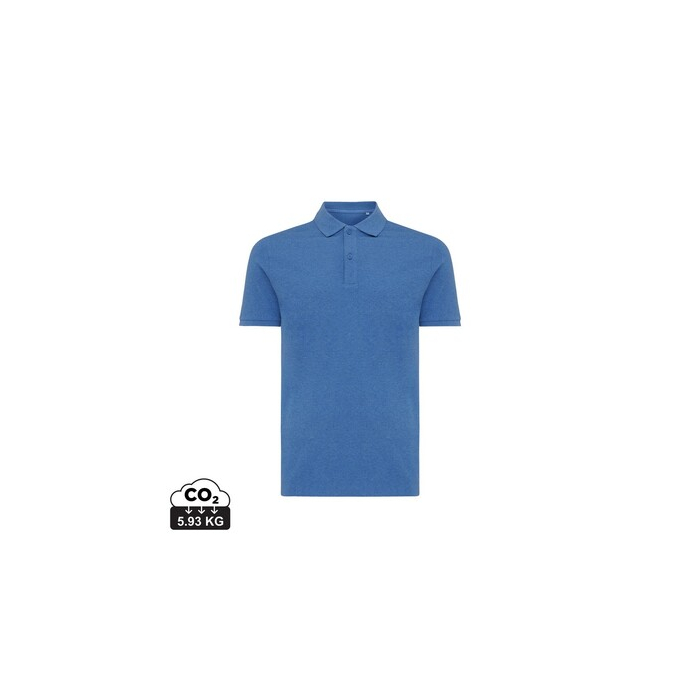 Koszulka polo z bawełny z recyklingu Iqoniq Yosemite niebieski