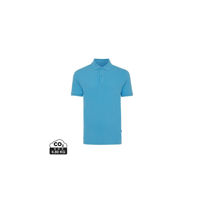 Koszulka polo z bawełny z recyklingu Iqoniq Yosemite niebieski