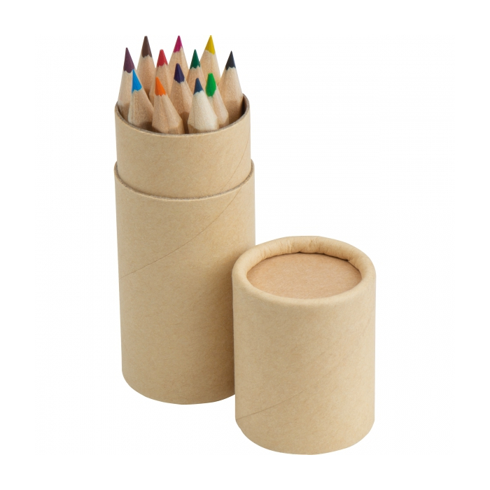 Kredki drewniane 12 kolorów, wielokolorowy