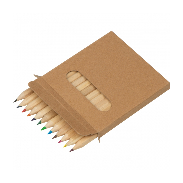 Kredki drewniane 12 kolorów, wielokolorowy