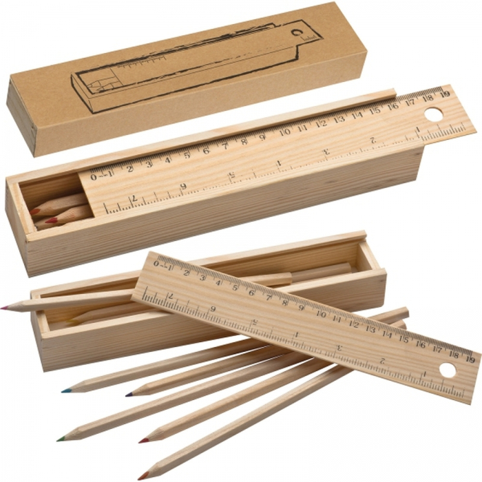 Kredki drewniane 8 kolorów, brązowy