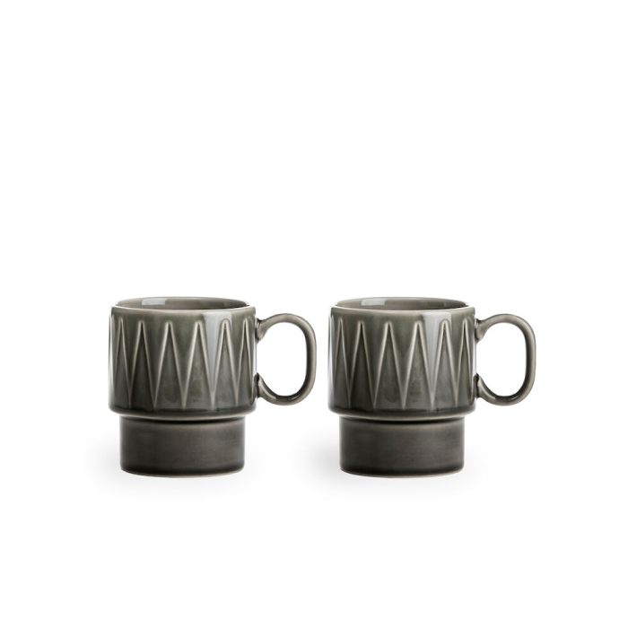 KUBEK DO KAWY COFFEE &amp; MORE 2-PAK, SZARY