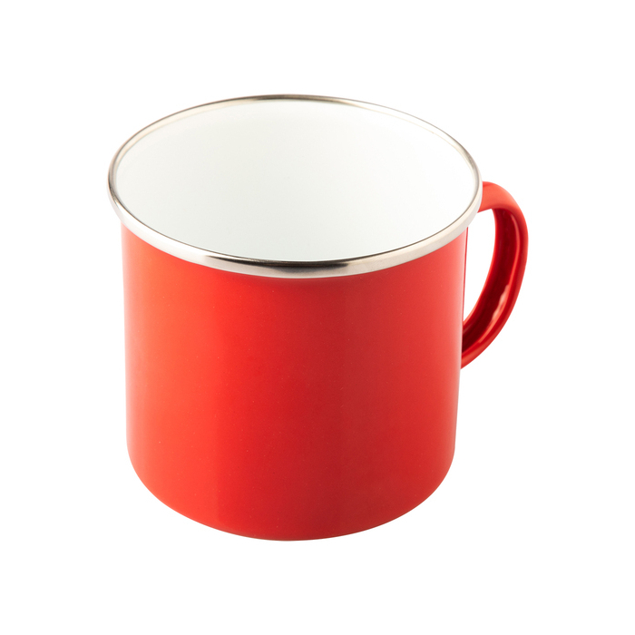 Kubek emaliowany Oldschool 500 ml, czerwony