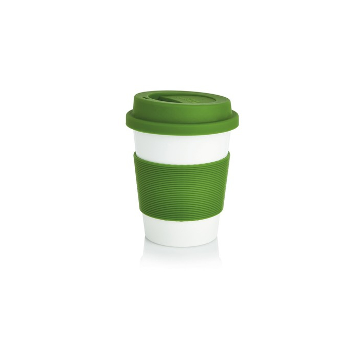 Kubek podróżny 350 ml PLA zielony, biały