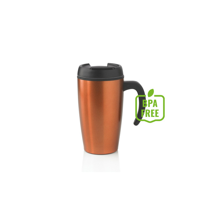 Kubek podróżny 400 ml Urban pomarańczowy, czarny