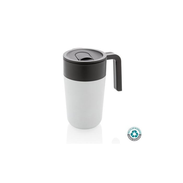 Kubek podróżny 480 ml, PP z recyklingu white