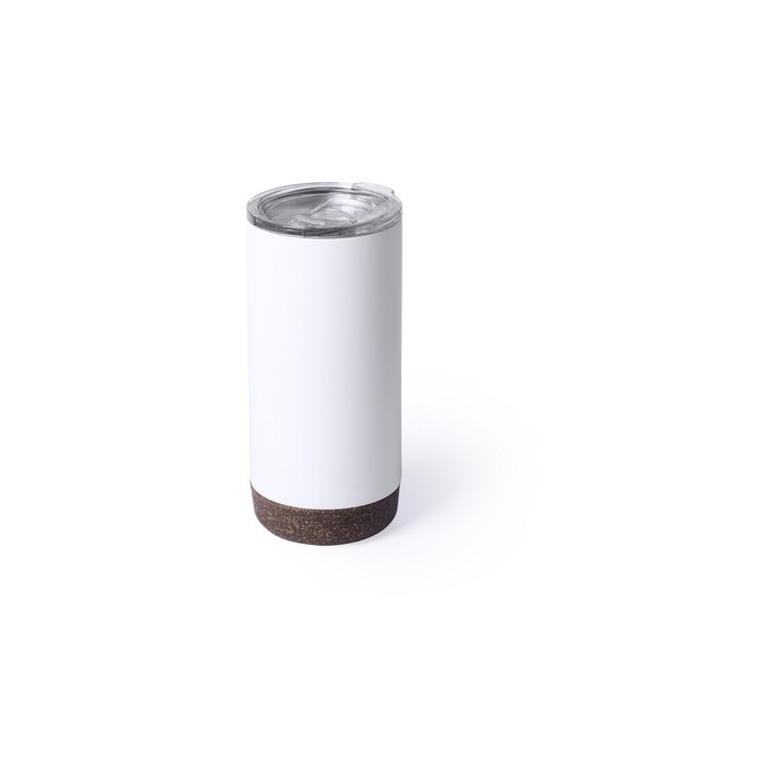 Kubek podróżny 500 ml, korkowy element biały