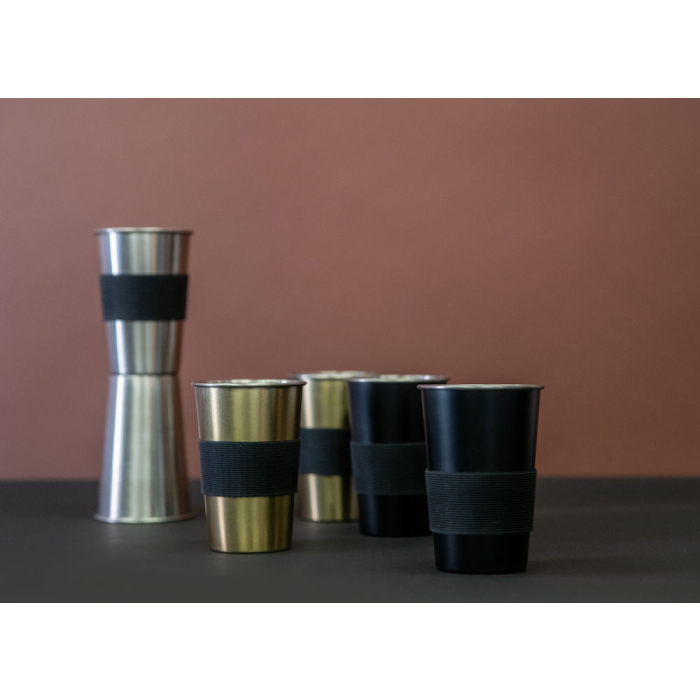 Kubek stalowy, czarny 2-pak 500 ml