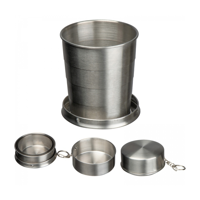 Kubek stalowy składany 250 ml, szary